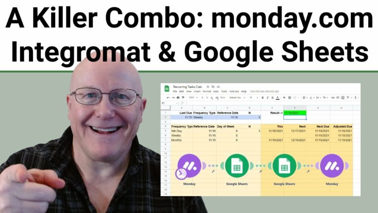 Monday.com, Make (Integromat) and Google Sheets